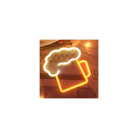 Neon-LED-Wandleuchte für Partys, Acryl-Neonreklame für den Innenbereich, Dekoration für Bars/Partyräume, USB- und batteriebetrieben, Weinglas - Crezuo