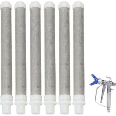 Éléments de Filtre pour Pistolet à Peinture Airless, Lot de 6 Pièces, 60 Mesh en Acier Inoxydable pour Wagner Airless Paint Spray Gun, pour Une Filtration Efficace，Filtre Pistolet Peinture-Crezuo
