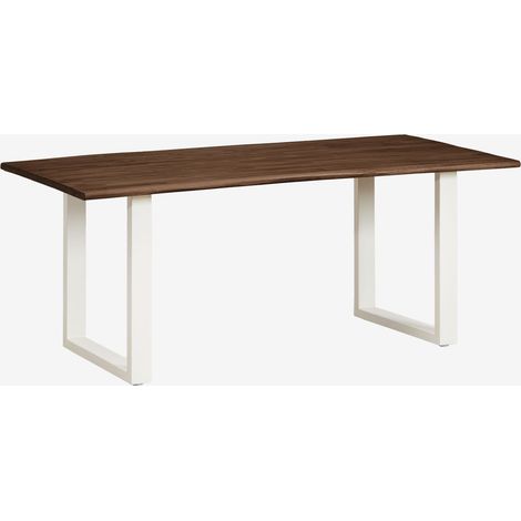 SKLUM Rechteckige Esstisch aus Akazienholz und Stahl (180x90 cm) Maupi Gardenia Weiß                                   (1/5)