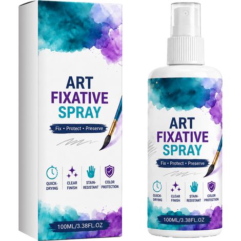 Spray à base d'eau pour fixer les couleurs dans les peintures à l'huile et les croquis, 100 ml. (1/5)