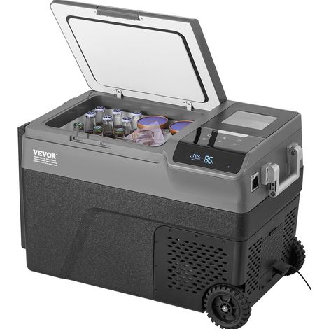 VEVOR Frigorifero Portatile per Auto, Frigorifero 12 V, Congelatore Portatile Zona Singola 35 L, Temperatura - 20 20 ℃, Refrigeratore a Compressore con Rotelle per Casa, Esterno, Camper, Auto