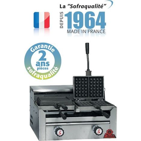 Gaufrier Forain Réversible Gaz - 2 Fers - 24 Alvéoles - Sofraca