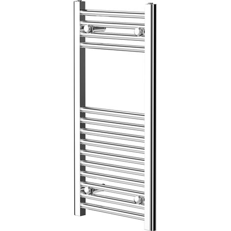 Pizarro Chrome 800mm x 400mm Straight Heated Towel Rail (1/5)