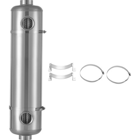 Mophorn Schwimmbad Wärmetauscher 61,5 kW, Edelstahl Poolheizer mit 30 Rohren, Wärmeüberträger für Poolsysteme mit 1,0 MPa Druck & 0,46 m² Austauschfläche, geeignet für Spa- und Poolheizungen (1/5)