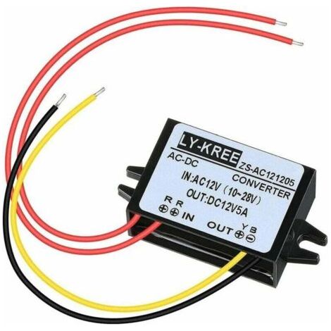 BUNTHAUS PA Convertisseur Abaisseur AC 12V 24V Vers DC 12V 5A Régulateur Tension Étanche IP68 Pour Moteur (1/4)