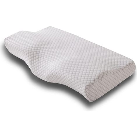 Oreiller ergonomique en mousse à mémoire de forme - Hypoallergénique, respirant, appui-tête amovible et lavable - Gris-AquaForge (1/5)