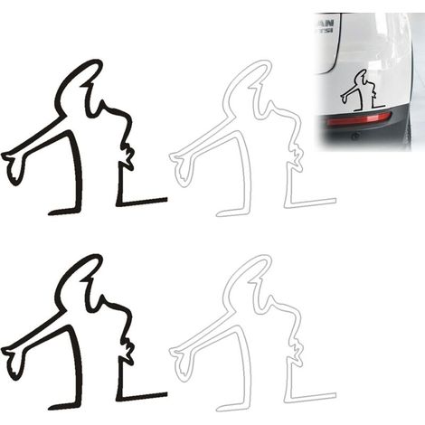 4 Pièces Autocollant Voiture Sticker Voiture Extérieur Dessin Animé pour Carrosserie Autocollants de Rappel de Rayures Réfrigérateur Moto Porte Mur Ordinateur (1/5)