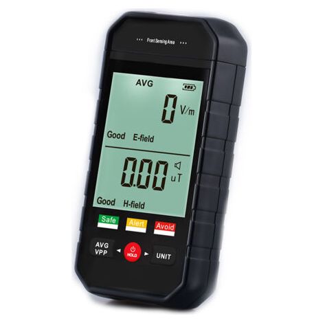 Digitaler Kernstrahlungsdetektor, tragbarer Geigerzähler mit 3 Farblichtern für Strahlungstests (schwarz)