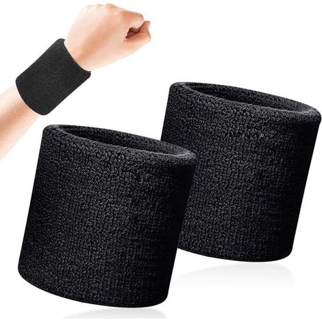 Paquete de dos cintas para el sudor deportivas, ideales para el fitness y la práctica deportiva: cintas de algodón suave, adecuadas para deportes como el tenis, el balonmano y el running. (1/5)