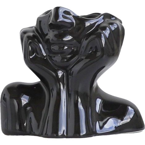 Jarrón de cerámica negra – figura humana – 18 cm y 12 cm – decoración y marco para flores (1/5)