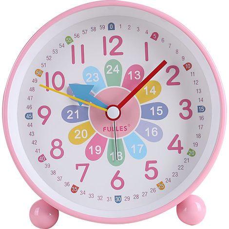 Despertador digital infantil sin tictac, despertador silencioso para aprender, despertador analógico compacto para niños y niñas: despertador de viaje con luz nocturna, función de repetición y funcion