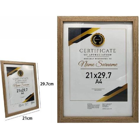 TrAdE Shop Traesio - Cornice Per Fotografie Quadri Tele Portafoto A4 21 X 29.7 Cm Modello Legno 70778 -