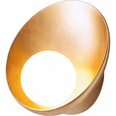 Aplique pared mid-century globo cristal dorado G9 (1/5)