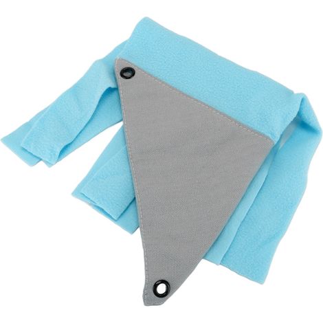 Cachette d'angle pour petits animaux avec pompons, idéale pour hamsters, chinchillas et lapins (gris-bleu) (1/5)