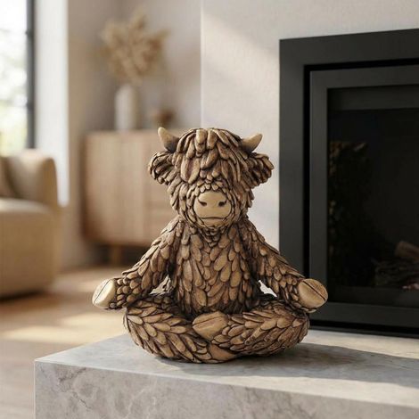 Hughie Highland Cow Yoga Ornament (1/2)
