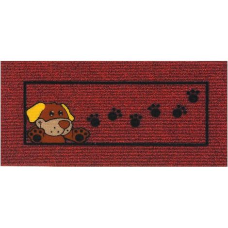 Zerbino Antiscivolo Salva Gradino 25x50 Assorbente Tappeto Ingresso Morbido 100% Made In Italy Cane - Bordeaux
