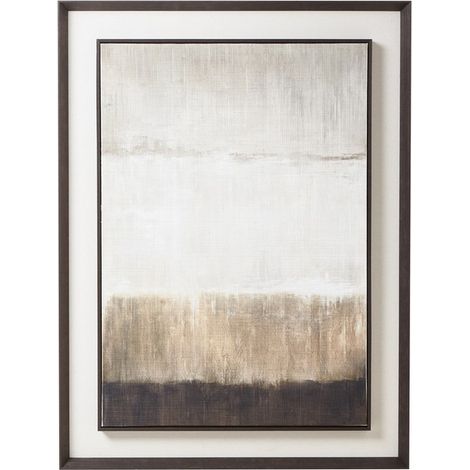Extra Large Moderno Painting on Linen Mounted in Frame - Wood - L5 x W90 x H120 cm - Brown