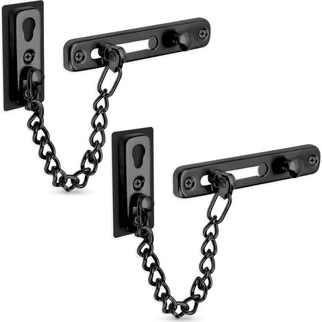 Catena antifurto in acciaio inox con 4 viti, serratura di sicurezza per porta della camera da letto, porta interna, casa, hotel (argento) - AquaForge (1/5)