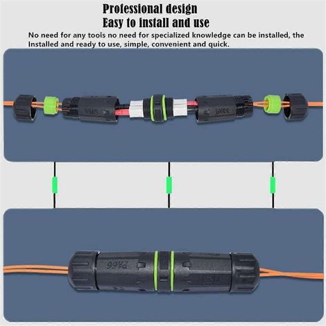 Coupleur de fibre optique double cœur SC étanche IP68, extension de fibre optique, noir