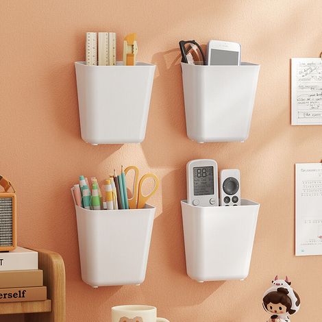 Lot de 4 organisateurs adhésifs – Porte/Cuisine/Salle de bain – Mur – Multifonctionnels