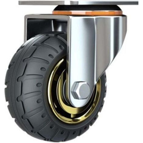 Roulette,Roues Universelles En Caoutchouc - Roues De Remplacement De Chariot, Roulettes à Plaque Pivotante, Roues Plates En Caoutchouc, Roues En Cao-1pcs(Size:3\ (1/4)
