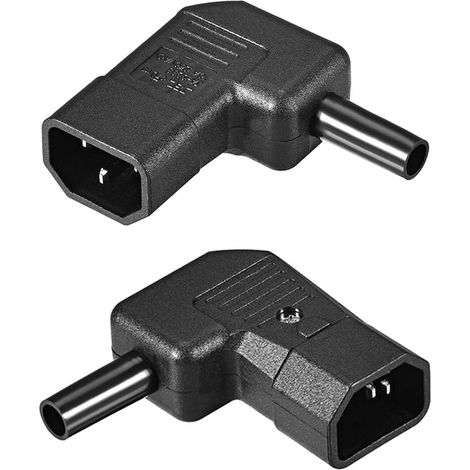Adaptateur secteur sourcing map 2 pièces AC110-250V 10A Prise IEC320 C14 coudé