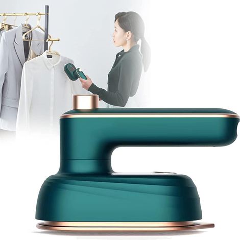 Mini fer à vapeur, défroisseur vapeur portable et pliable pour la maison, les voyages et le travail (vert) (1/5)