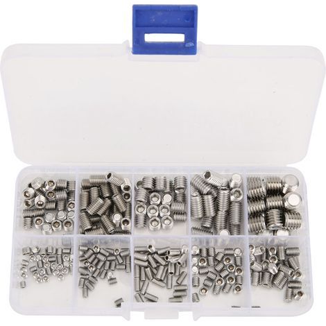 Jeu de 300 vis de réglage en acier inoxydable à six pans creux sans tête - Outil de quincaillerie (1/5)