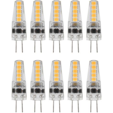 QORVA-10pcs G4 LED Ampoules 2W Bi Pin Base Dimmable Ampoules pour Lustre Plafonnier Lampe De Table Blanc Chaud 3000K AC 1224V
