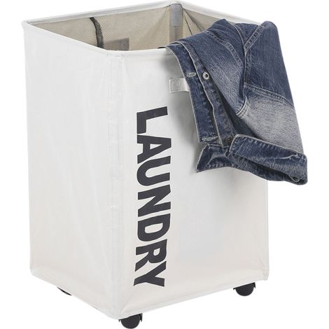 Grand panier à linge pliable en tissu Oxford, avec cordon de serrage, poignées, 4 barres de support et roulettes universelles.