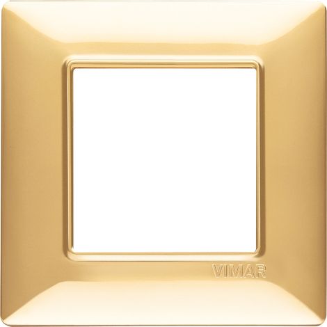 Placca 2M oro lucido scatola rotonda Vimar Plana 14642.24