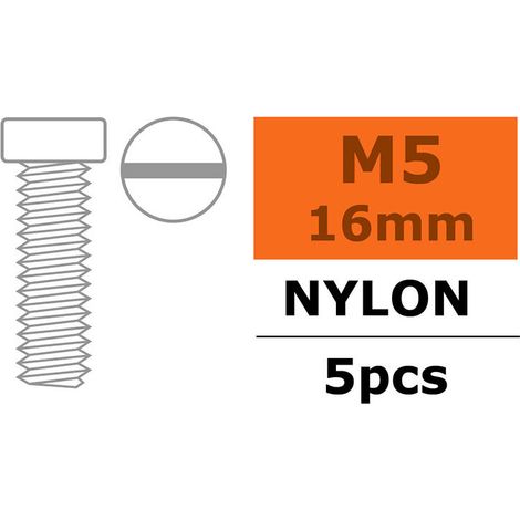 Revtec - Pan Head Screw - M5X16 - Nylon - 5 pcs