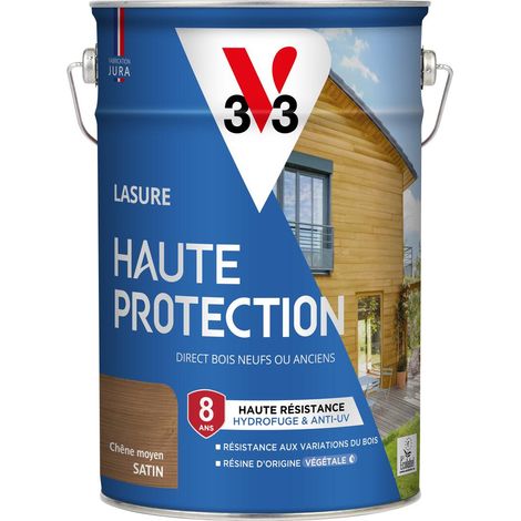 Lasure Haute Protection Biosourcée V33 chêne moyen Satin - 5L (1/5)
