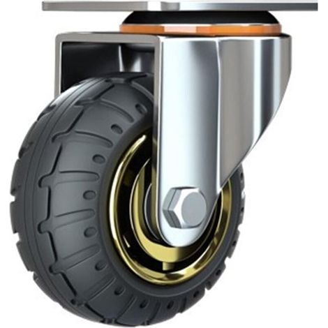 UlisemRoulette,Roues Universelles En Caoutchouc - Roues De Remplacement De Chariot, Roulettes à Plaque Pivotante, Roues Plates En Caoutchouc, Roues En Cao-1pcs(Size:3" universal wheel) (1/4)