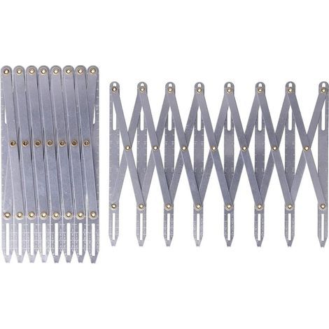 einziehbarer, geschlitzter Nählineal, 16 cm/6,3 Zoll, verstellbar, gleichmäßiger Aluminium-Trenner, multifunktionales Zubehör für Ösenvorhänge (1/4)