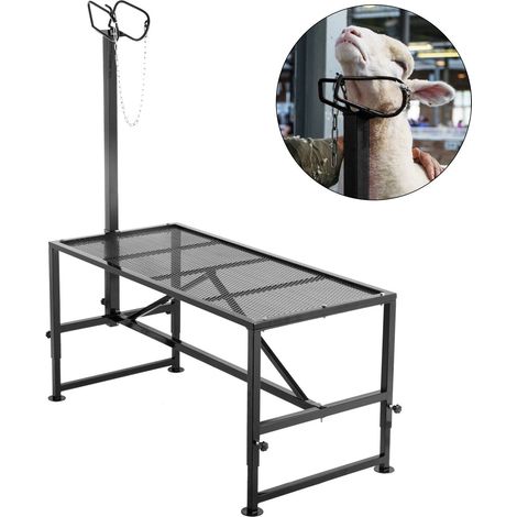 Support de Tonte pour Bétail 130x58 cm, Cadre Métallique avec Tête Droite, Idéal pour Chèvres et Moutons (1/5)