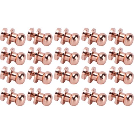 Lot de 20 rivets en laiton doré rose anti-oxydation, accessoires de quincaillerie pour bagages, sacs à main et chaussures (Lst10x8mm). (1/5)