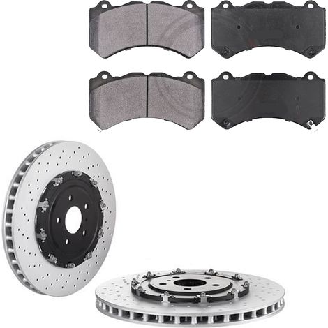KIT FRENI ANTERIORI compatibile con NISSAN GT-R (R35) - DISCHI + PASTIGLIE OEM: P 37 018 / 25707 Z , 25479 Z , 25480 Z , 25481 Z /SOSTITUZIONE DIRETTA/BASSA POLVERE/SILENZIOSO (1/5)