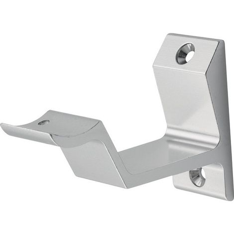 Soporte pasamanos 3542 aluminio, plata, anodizado, soporte arqueado HERMETA