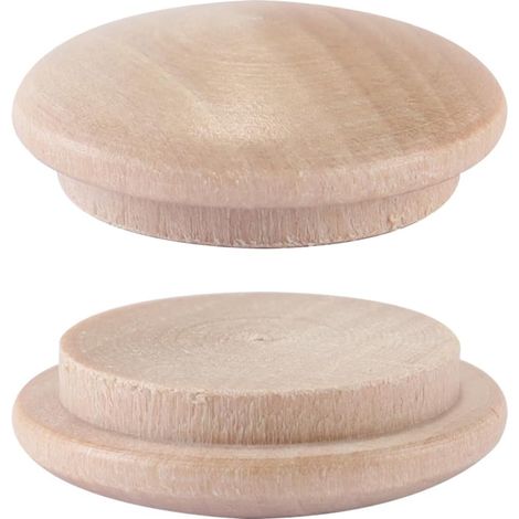 30 Bouchons en Bois, Bouchons Boutons en Bois de hêtre, pour chaises d'escalier, Meubles et menuiserie (25 x 20 mm) (1/5)