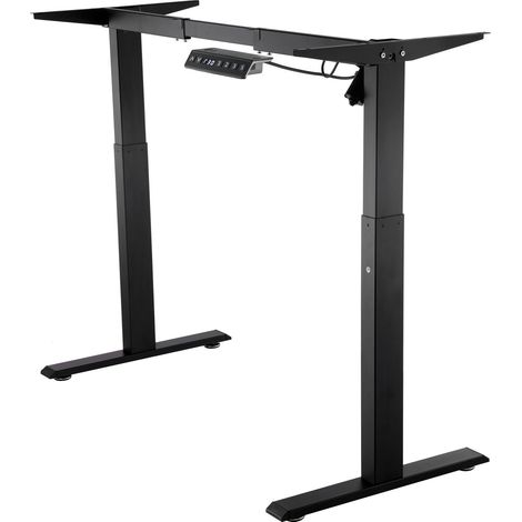 Cadre de bureau assis-debout électrique, hauteur réglable 70-117 cm, longueur 95-158 cm, pieds en acier noir, base DIY ergonomique pour maison et bureau. (1/5)