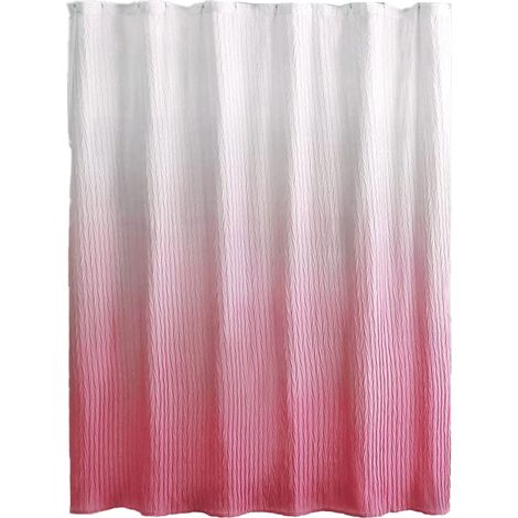 Cortina de ducha plisada, poliéster impermeable, ojales resistentes, estampado degradado, para baño (1/5)