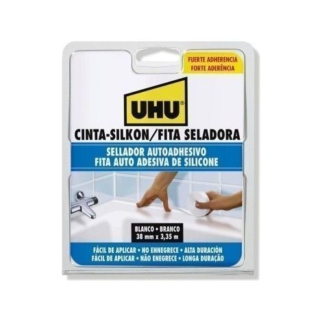 Cinta Cocina/Baño Selladora 3,35Mtx38 Mm Blanco Autoadhesivo Silkon Uhu