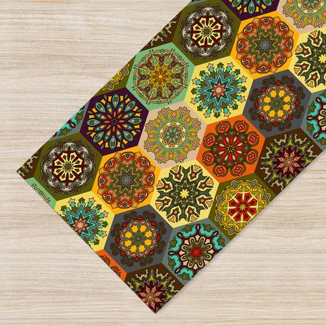 Tappeto passatoia fantasia made in Italy antiscivolo lavabile aderente Forme Colorate - 50x250 cm (1/5)