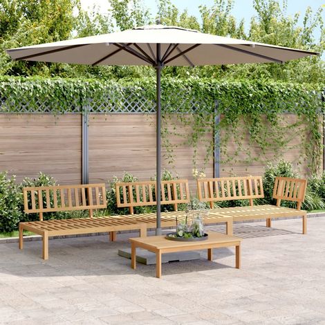 4-tlg. Garten-Sofagarnitur aus Paletten Massivholz Akazie (1/5)