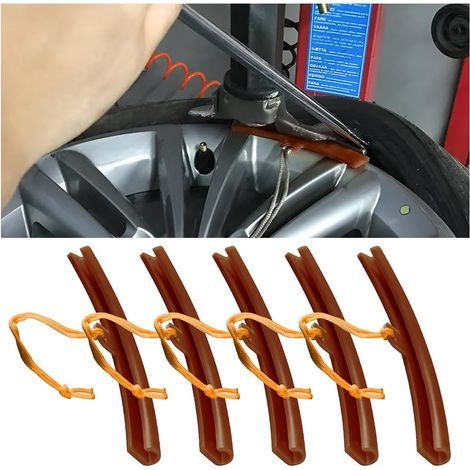 Lot de 5 protections pour démonte-pneus de voiture, outil de protection des bords de jante, protection du support de démonte-pneu, évite les éraflures lors du changement de pneu (orange) (1/5)
