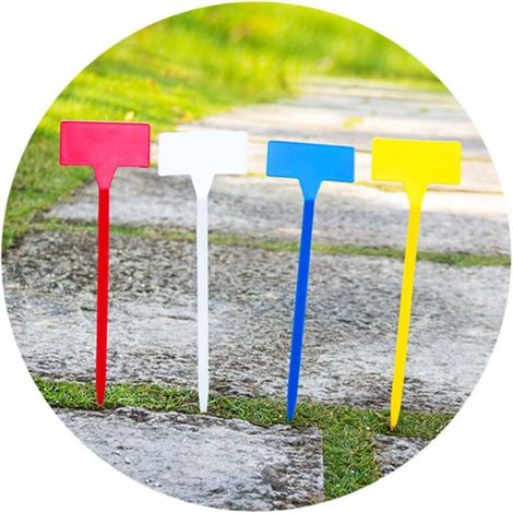 JSSEVN - 12 Pcs Outdoor Plant Markers, Garden Plant Markers, Plastic Plant Markers, Hanging Labels, Gardening Card Insert, 30 cm High (1/5)