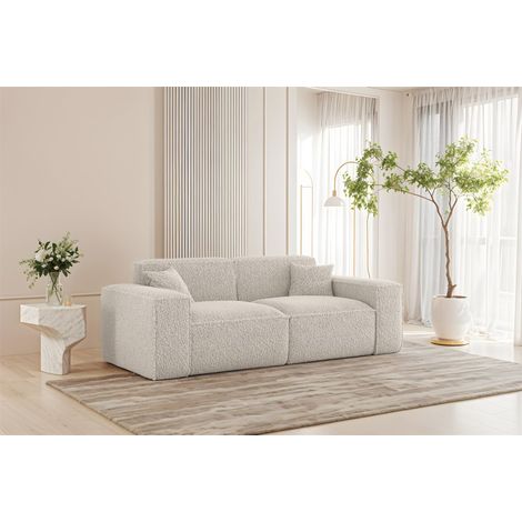 Sofa Designersofa CELES PREMIUM 2-Sitzer in Stoff Sven Altweiß (1/4)