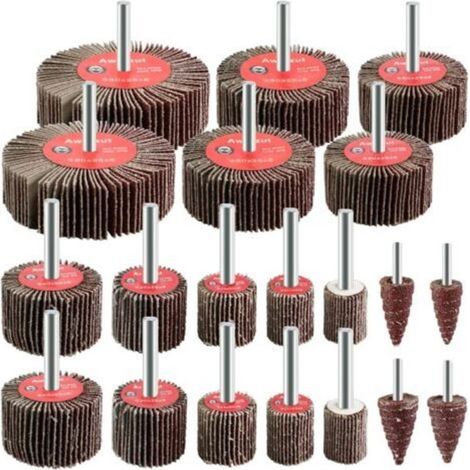 Roue Abrasive 20PCS Grain 80 Disque a lamelle pour Brosse Poncage Perceuse Accessoires Polissage Bois Metal (1/5)