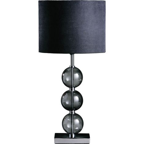 Premier Housewares Mistro Black Suede Effect Shade Table Lamp (1/2)